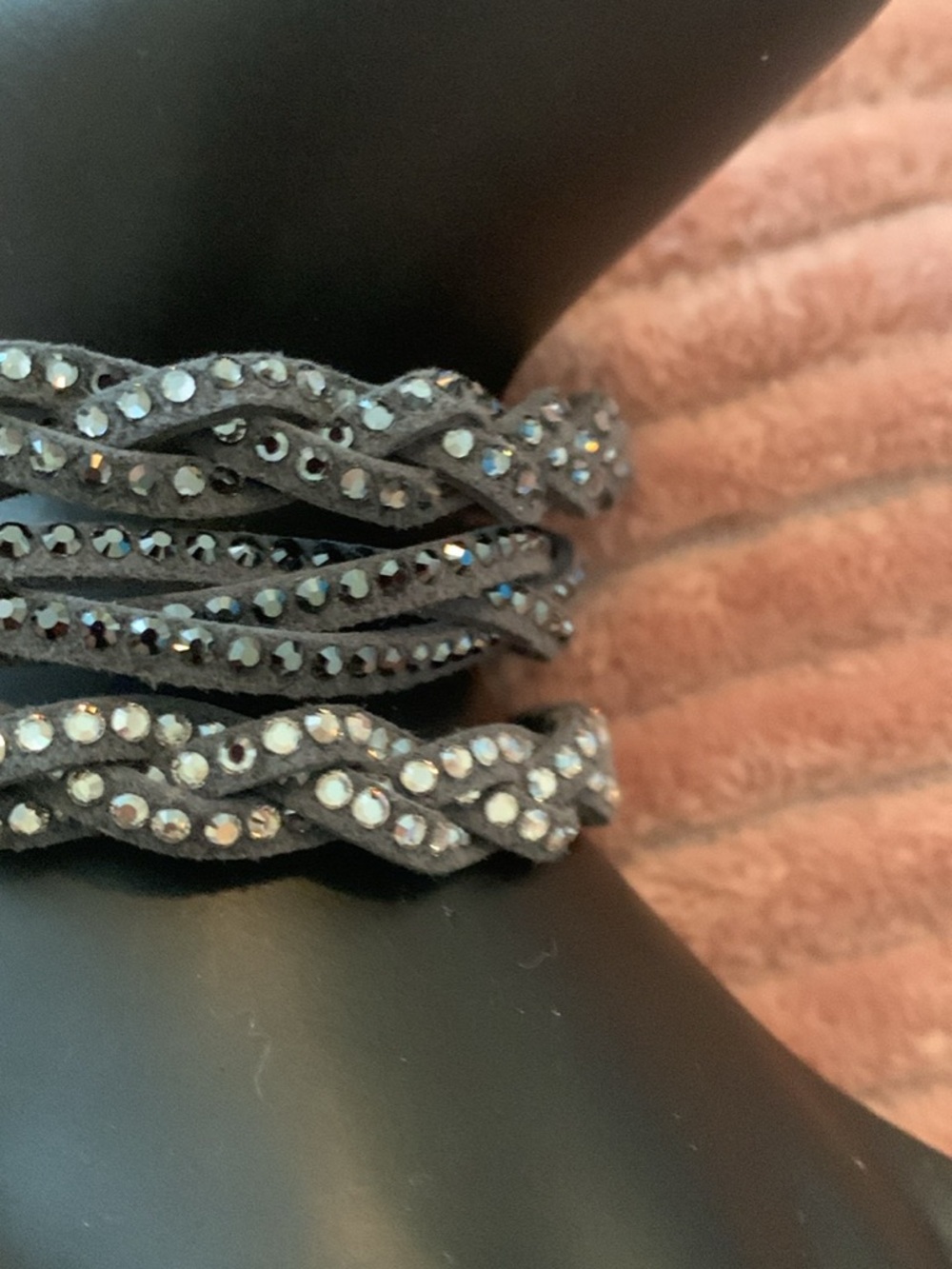 Touchstone Crystal Black Layered Crystal Wrap Bracelet